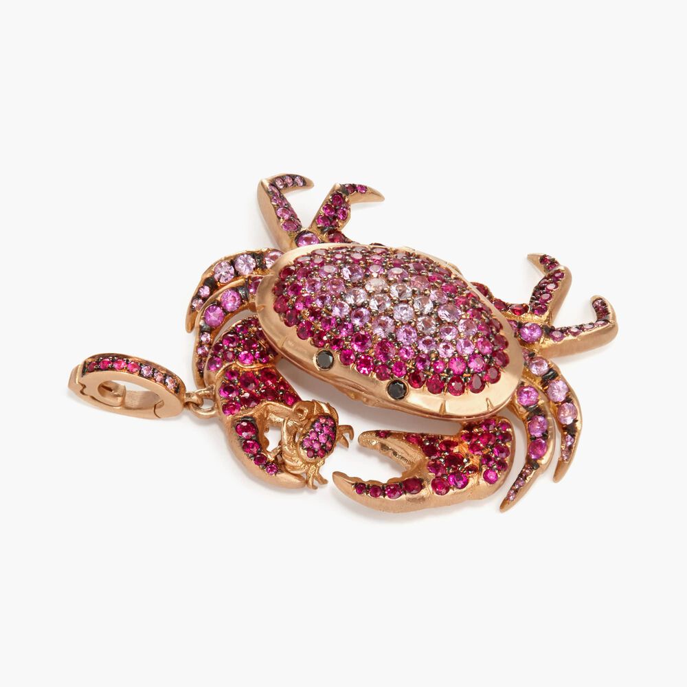 Mythology 18ct Rose Gold Pink Sapphire Crab Locket | Annoushka jewelley